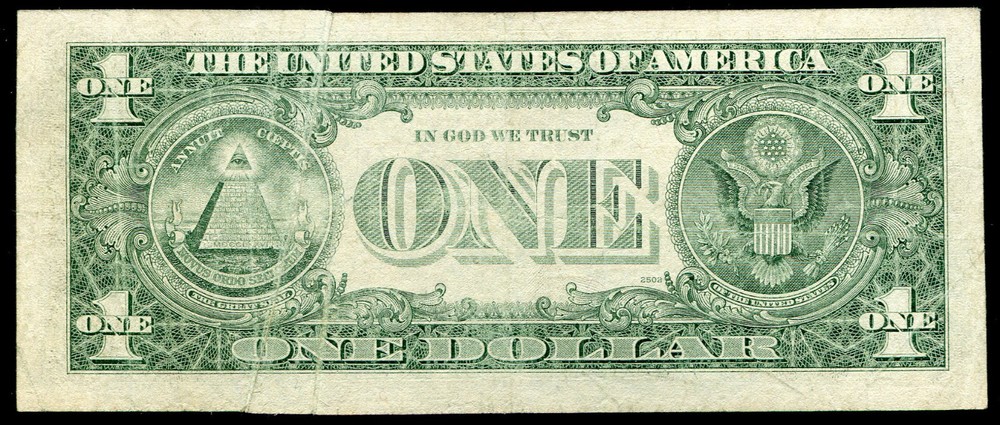 1981 $1 ONE DOLLAR FRN FEDERAL RESERVE NOTE "DOUBLE GUTTER FOLD ERROR"