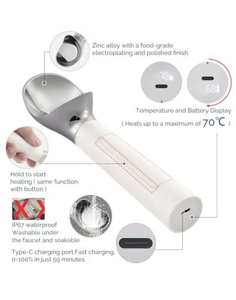 FrostJoy Heated Ice Cream Scoop Rechargeable
