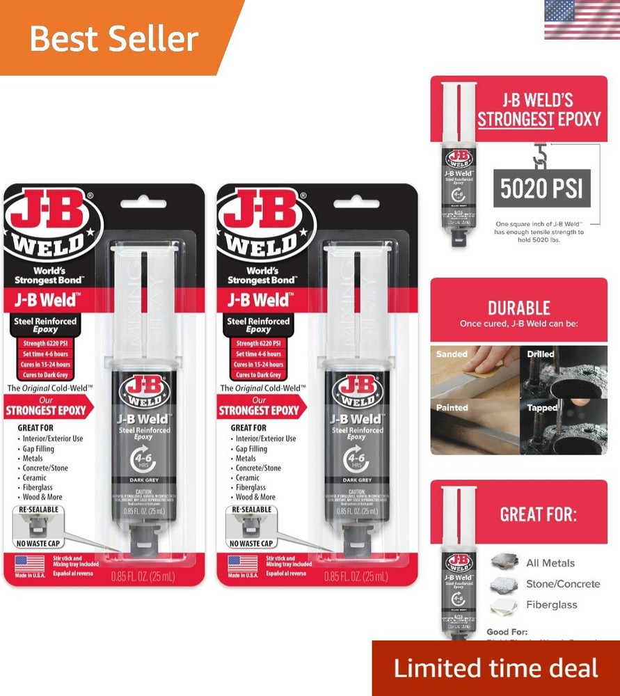 Fast Setting 2 Pack Epoxy Syringe - Durable Waterproof Adhesive for Various Uses