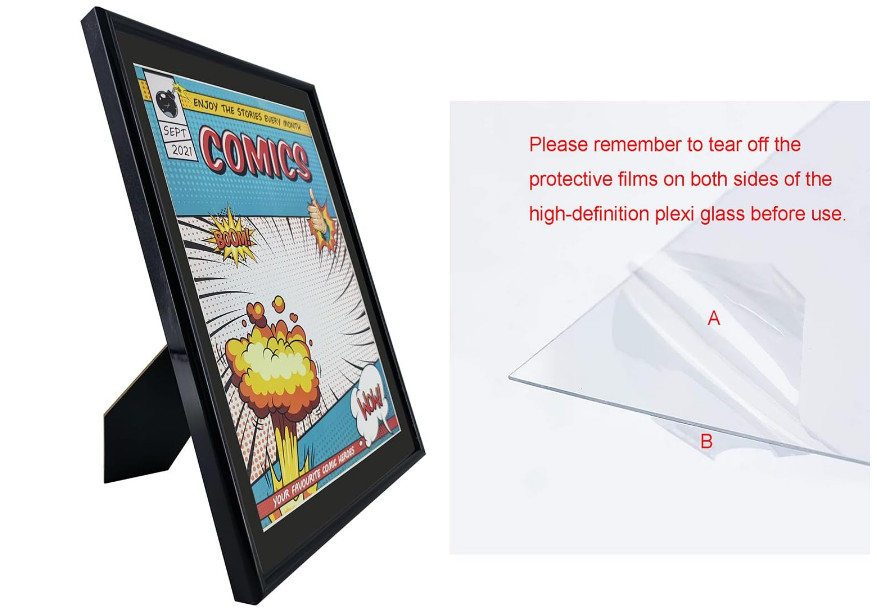 8 Pack Comic Book Frames, Fits Current 6 3/4 X 10 1/4, Wall/Tabletop Display