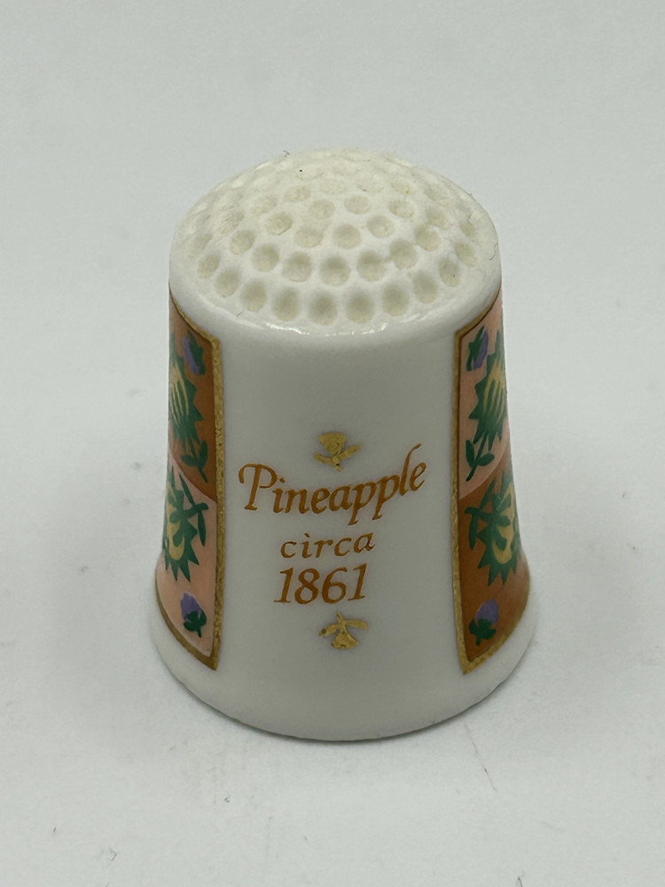Vintage Thimble 1983 Fine Porcelain - Pineapple
