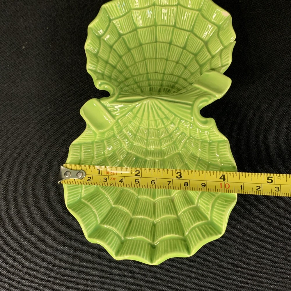 Vintage Lime Green Spider Web Design Ashtray