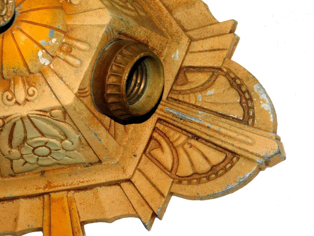 Vintage Art Deco 3-Bulb Ceiling Light