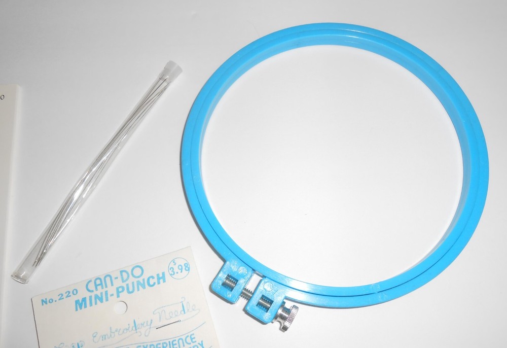 Can Do Loop Embroidery Punch Tool, Hoop, Needles and Transfer Book