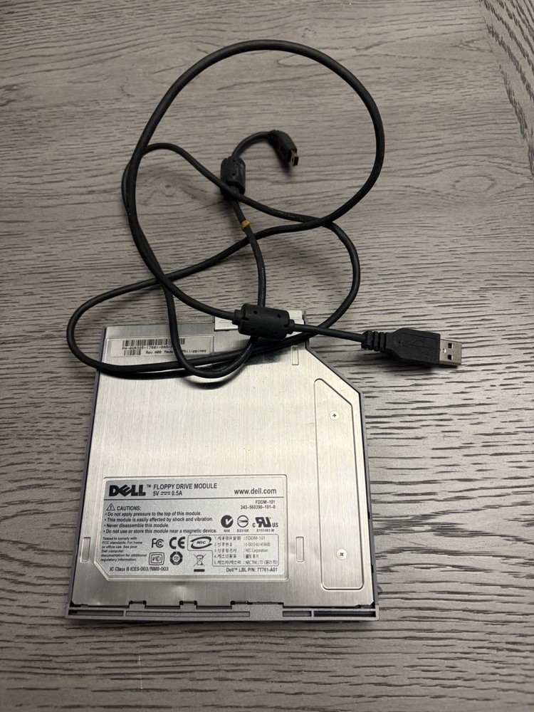 Dell FDDM-101 Floppy Drive Module 3.5in USB Gray External