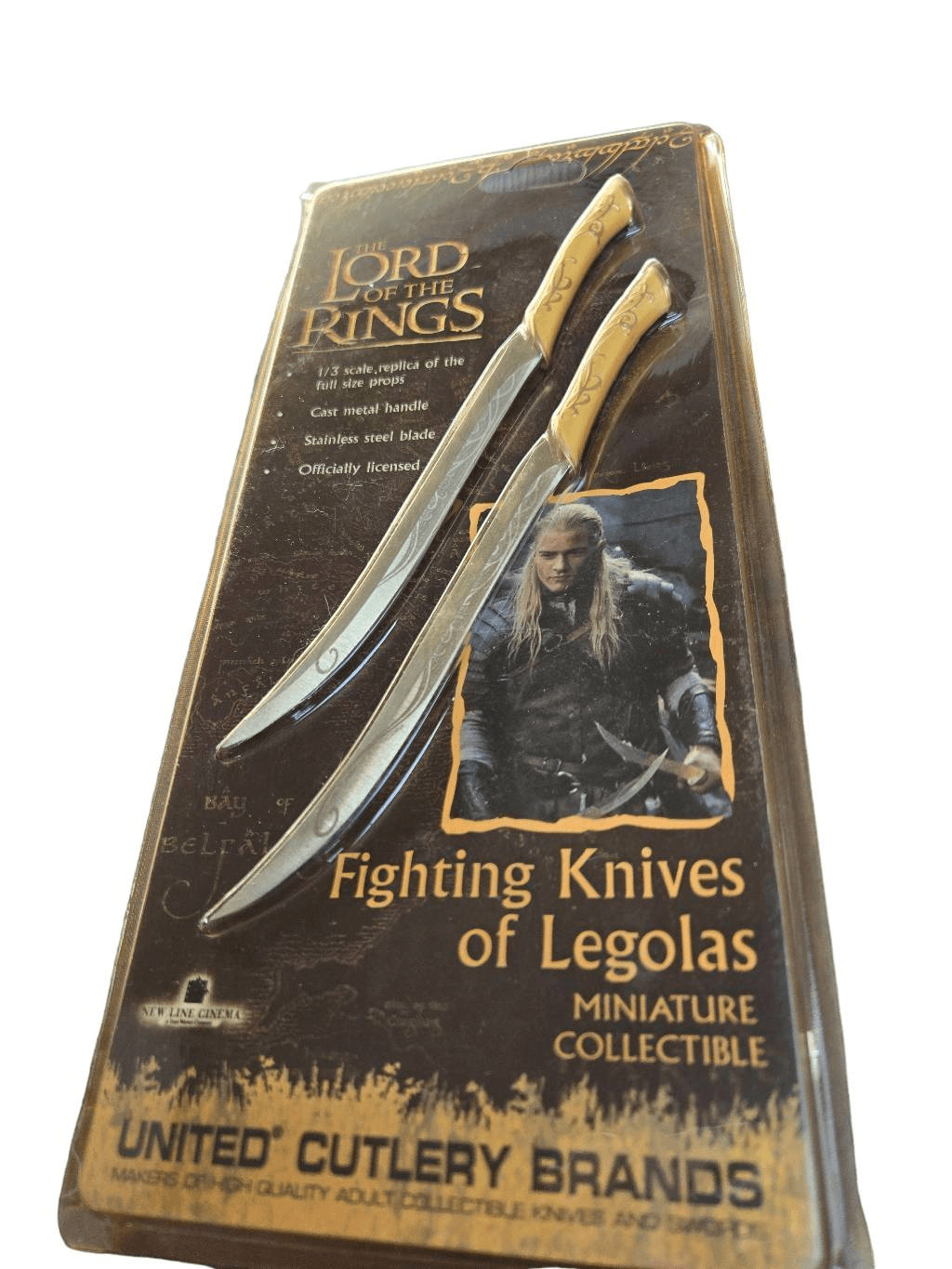 Vintage Lord of the Rings Minature Fighting Knives of Legolas 1/3 Scale United C