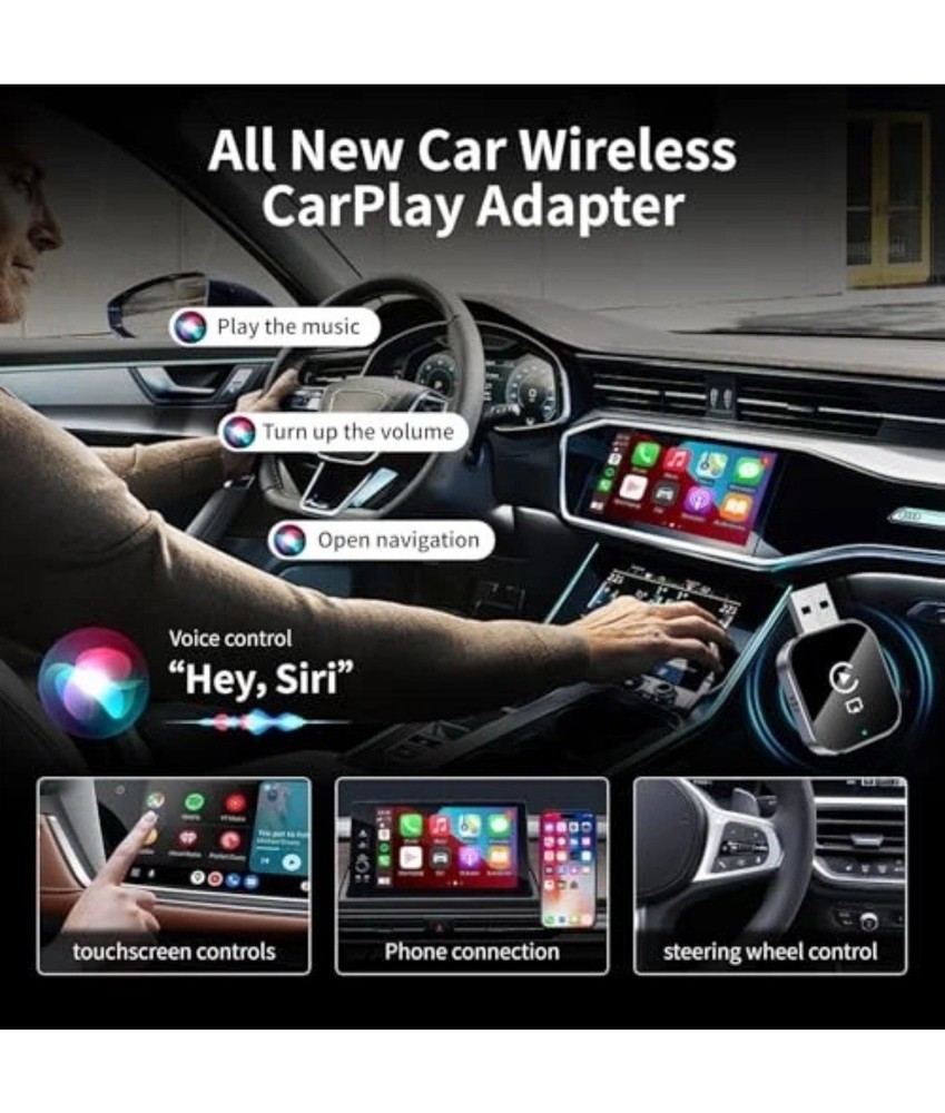Wireless CarPlay Adapter for Android Auto - 3 in 1 Screen Mirror Android auto