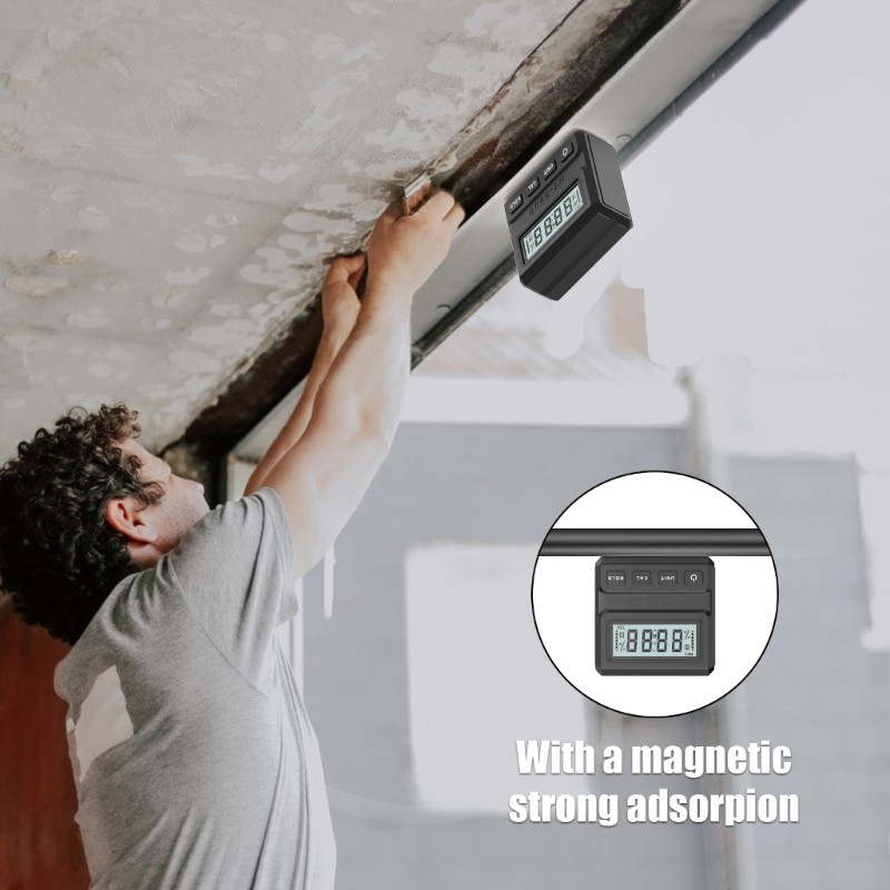 Digital Angles Meter Protractor Inclinometer Level Tool With Data Hold Function