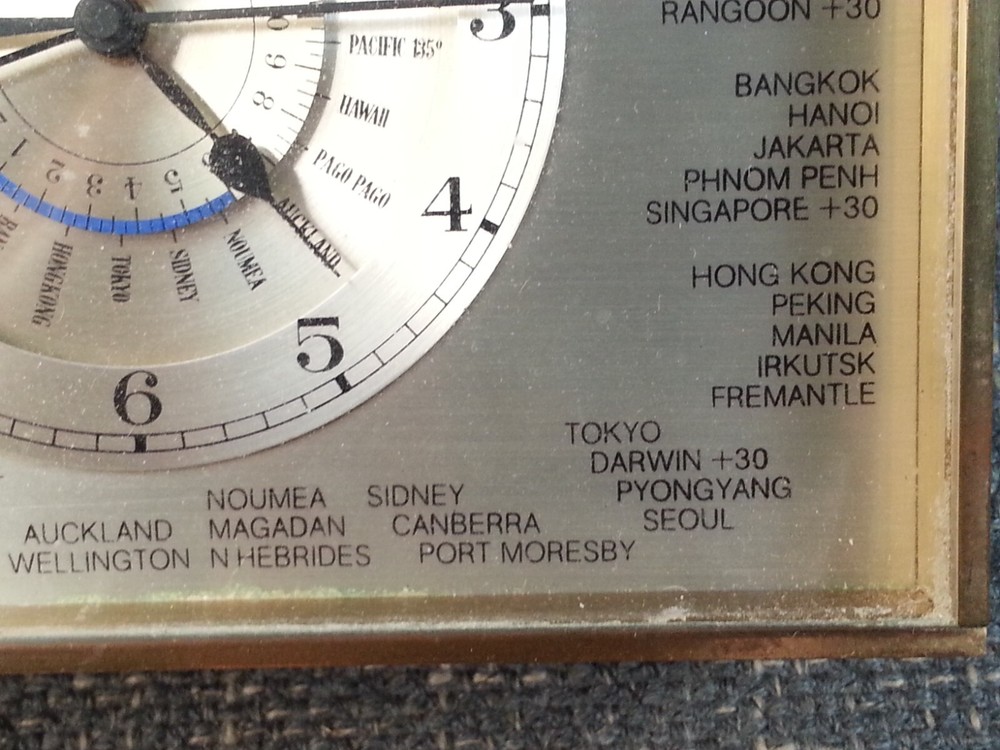 Vtg Elgin West Germany World Time Zone Clock