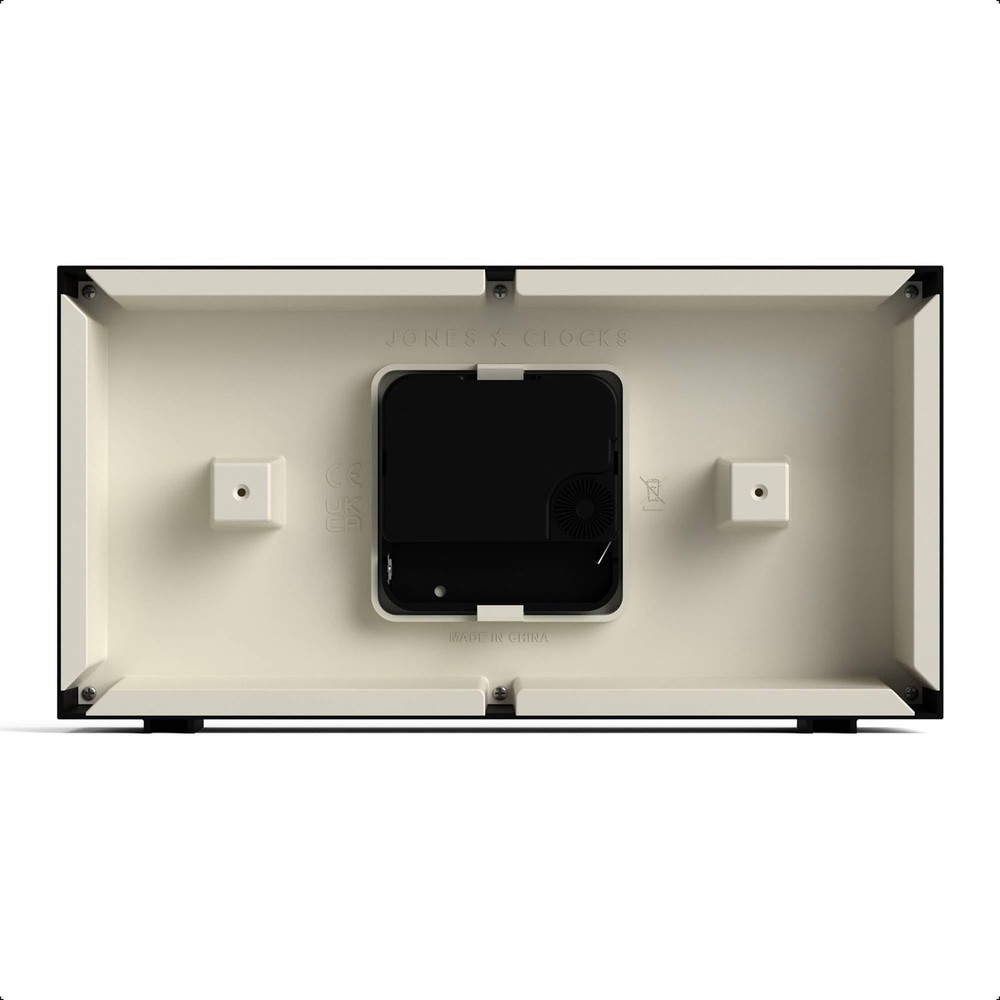 JONES CLOCKS® Odeon Desk Clock | Modern Rectangular Design | Black | Stylis