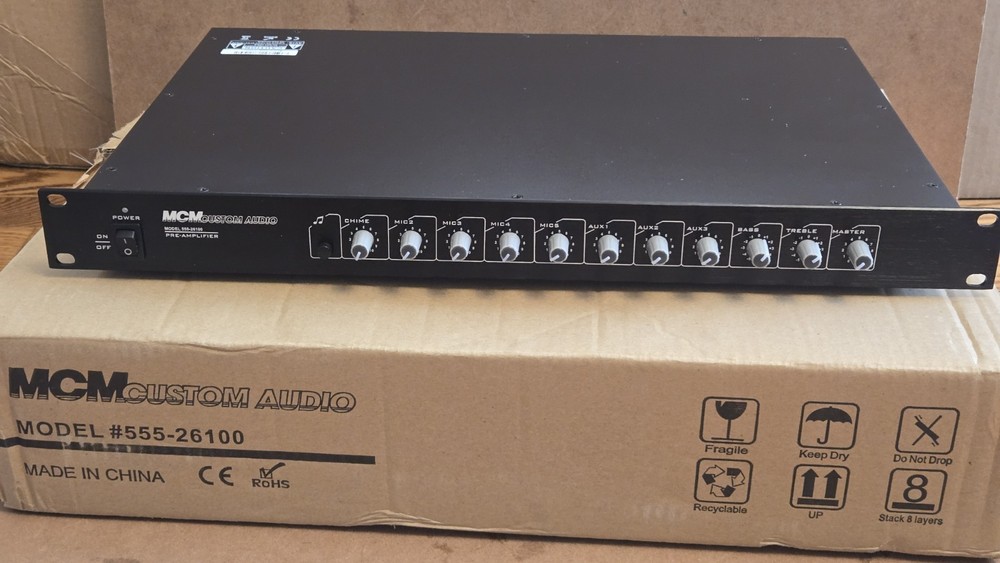 MCM Custom Audio Pre-Amplifier 555-26100 Public Address System