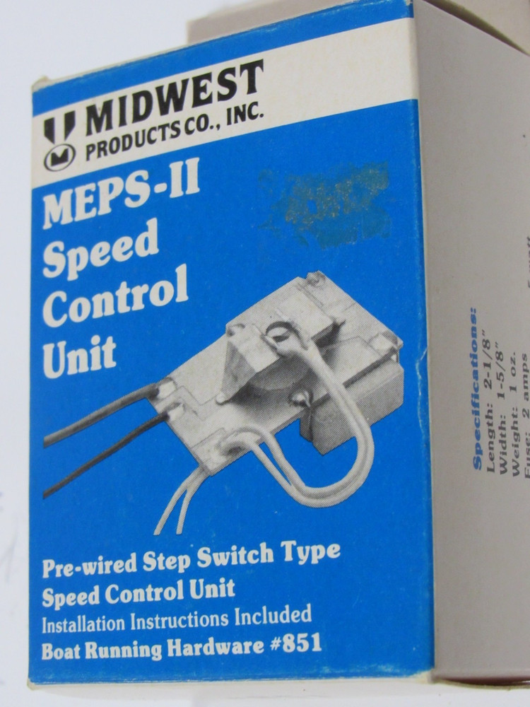 MIDWEST PRODUCTS MEPS II SPEED CONTROL UNIT #851 -PRE-WIRED STEP SWITCH TYPE