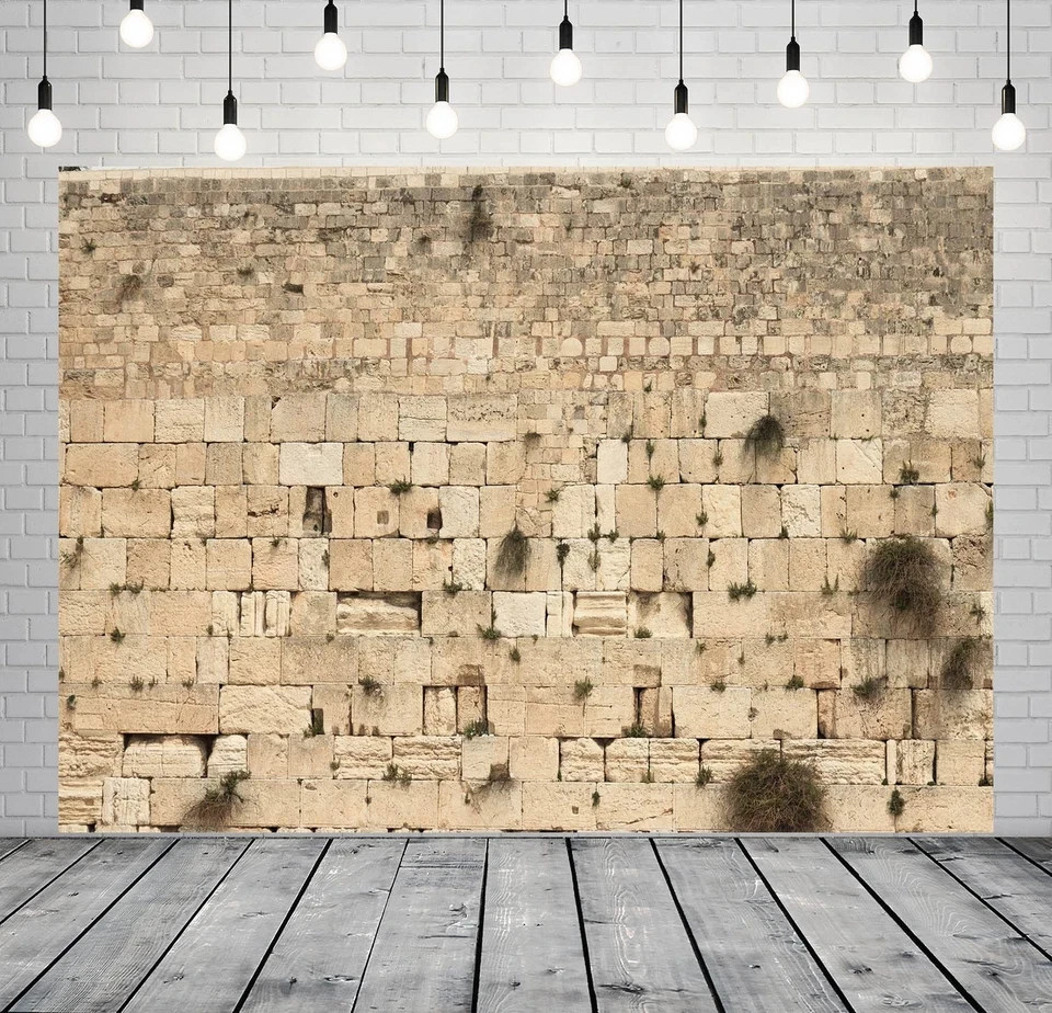 7x5ft Fabric Western Wall Backdrop Jerusalem Wailing Wall Backdrop Ancient St...