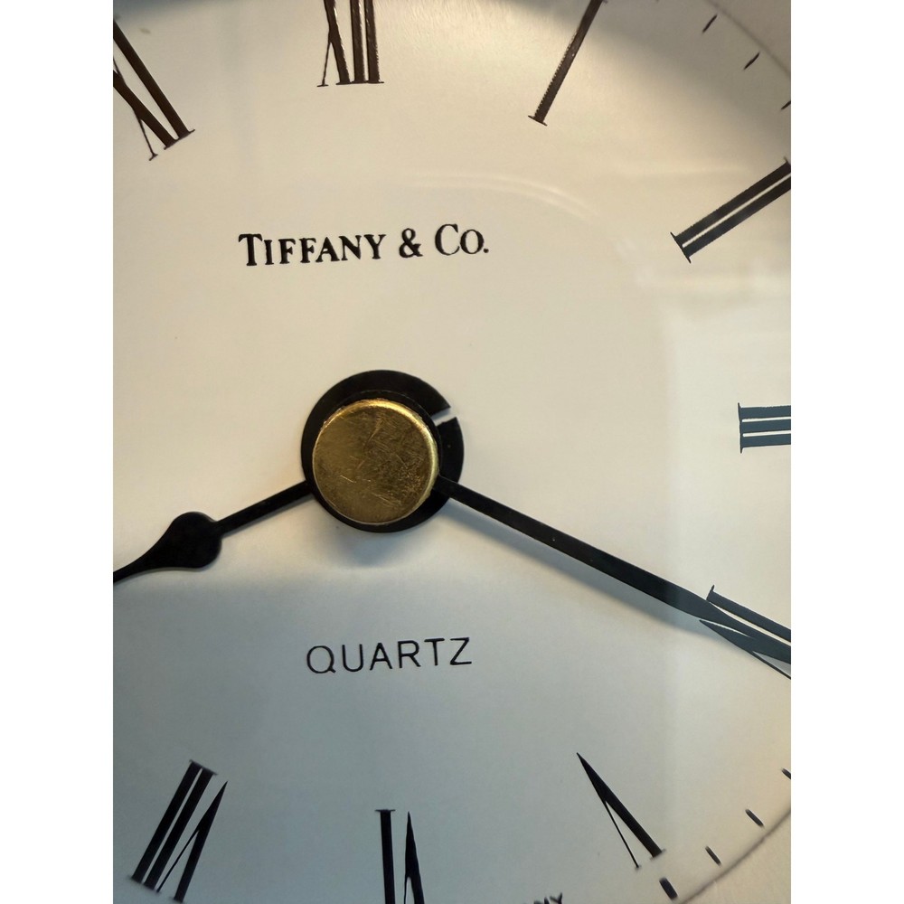 Solid Brass Tiffany & Co Swiss Quartz Desk Clock 3"