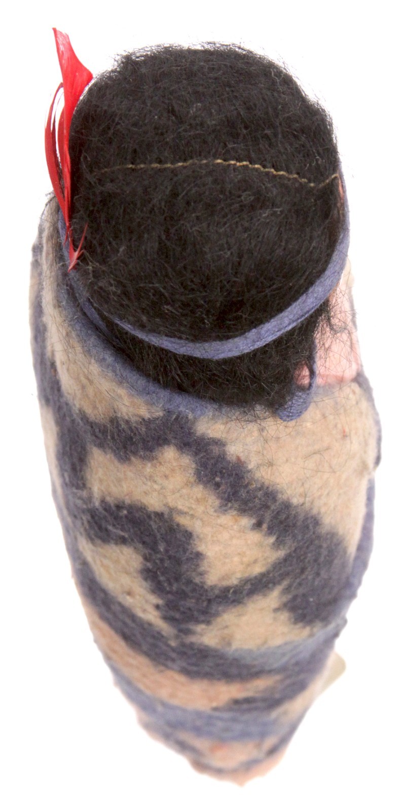 Antique Handmade Native American Navajo Skookum Bully Doll Wrapped in Blanket