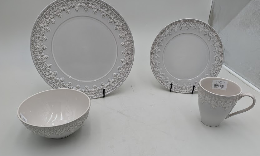 Lenox Grey Chelse Muse Fleur 4Pc Place Setting