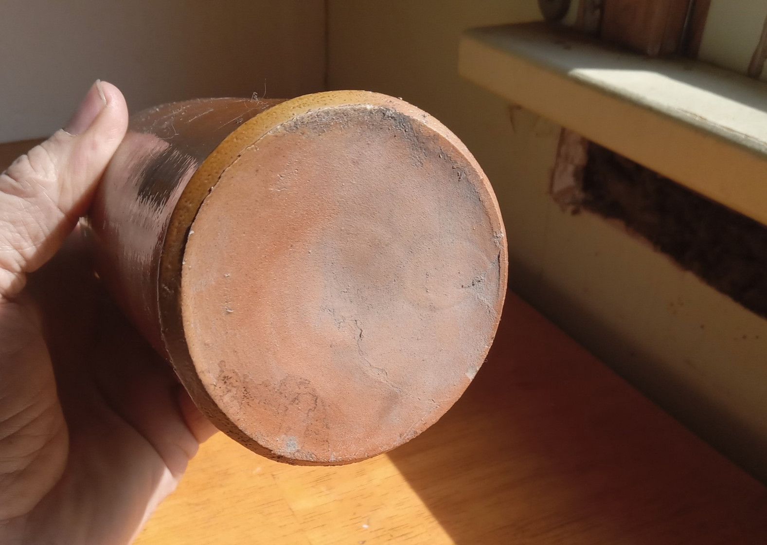 1870s STONEWARE MASTER INK BOTTLE WITH ORIGINAL METAL STOPPER