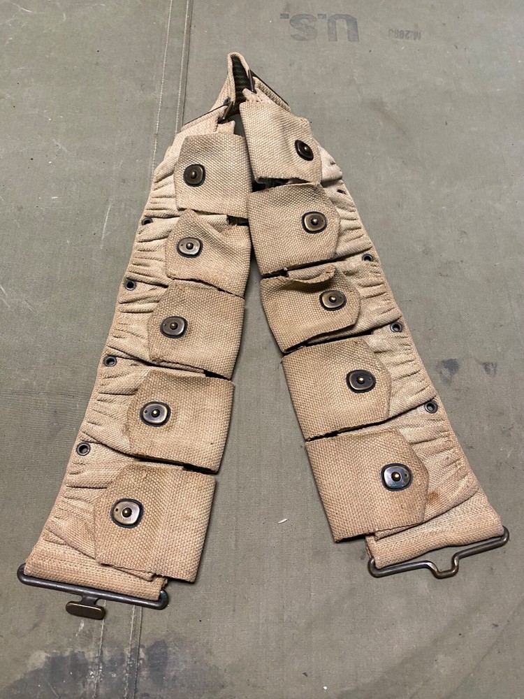 ORIGINAL WWI US ARMY M1910 INFANTRY M1903 RIFLE  10 POCKET AMMO BELT-RUSSELL