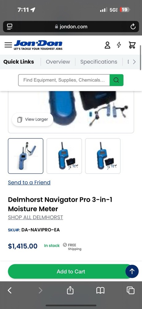 Delmhorst Navigator Pro 3‑in‑1 Moisture Meter