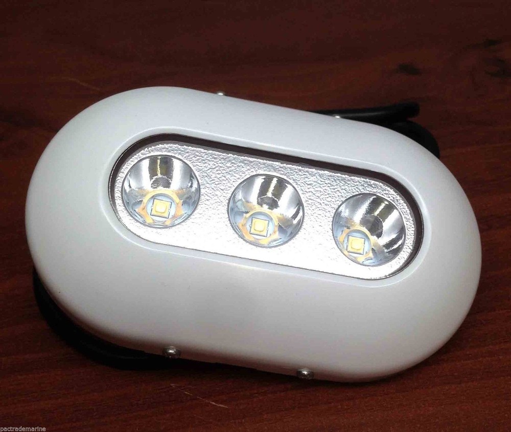 ULTRA BRIGHT COOL WHITE LED MARINE POLYMER UNDERWATER LIGHT SURFACE MOUNT