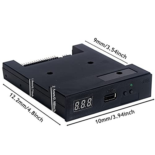 3.5" USB Floppy Drive Emulator, 1.44MB SSD, Black, Compatible with PC & Mac