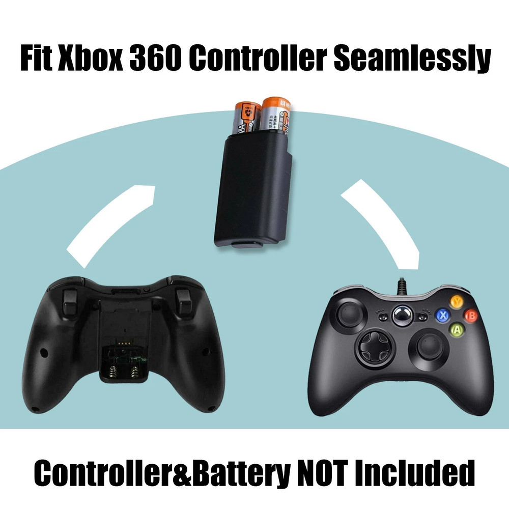 AA Battery Back Cover Case Shell Pack For Xbox 360 Wireless Controller Black Lot