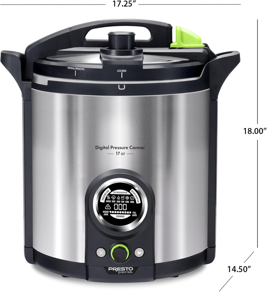 02152 17-Quart Digital Pressure Canner - Digital Display, Waterbath Capable, 10