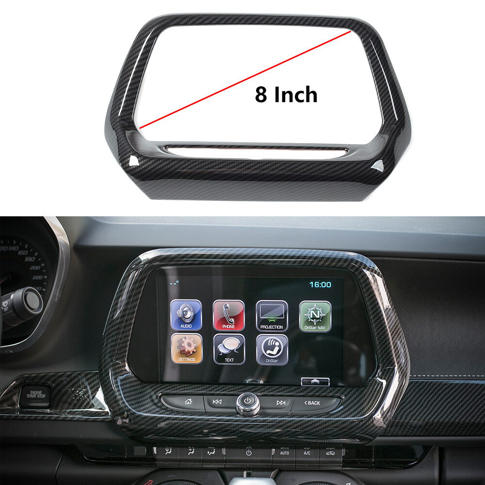 8 Inch GPS Navigation Screen Cover Trim for Chevy Camaro 2017+ Carbon Fiber
