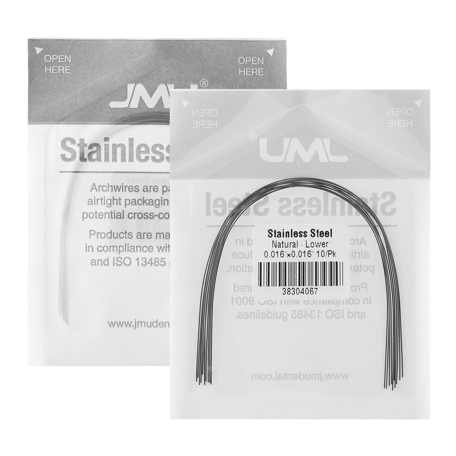 JMU Dental Orthodontic Stainless Steel Arch Wires Round/Rectangular Natural Form