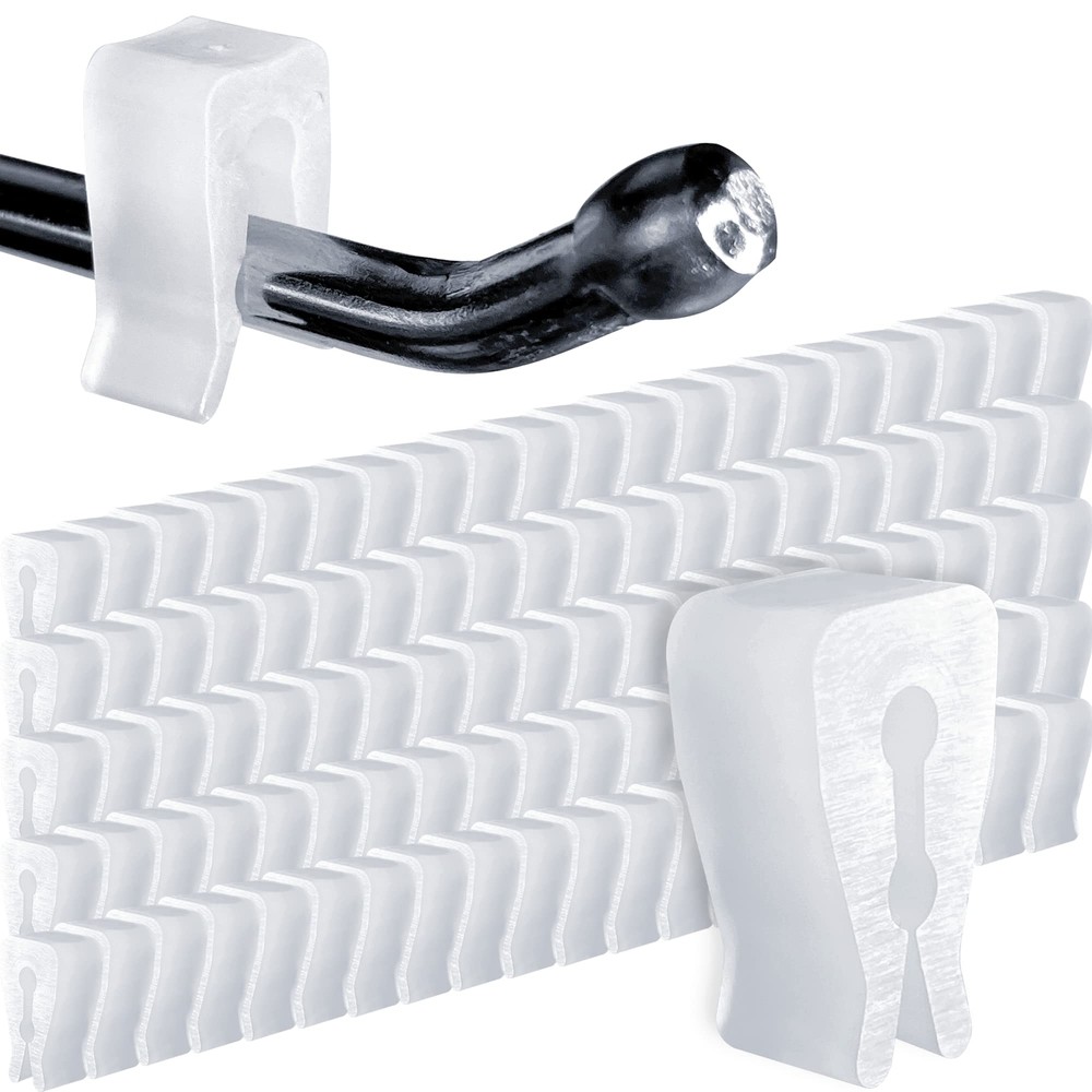 Peg Hook Stoppers for 1/4 Pegboard Hooks & Slatwall Hooks Clear Rectangular I...