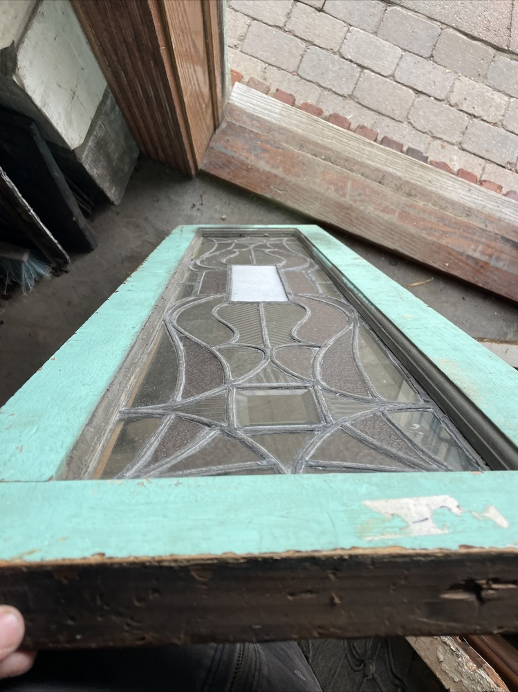 SG4682 Antique Stained Glass Transom Window 14 x 48￼