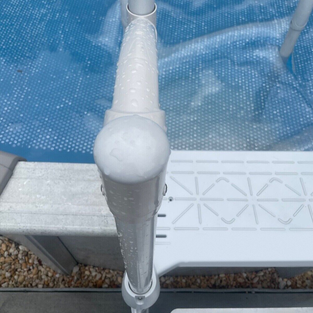 White Short Handrail Replace For Above Ground Swimming Pool Step