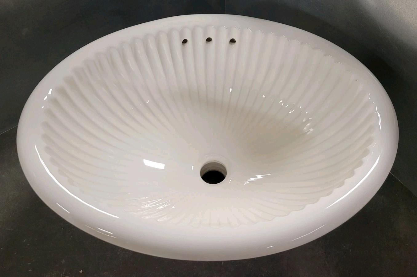 Kohler K-2217 Linia Oval Seashell Sculpted Drop-In Bathroom Sink w/ Overflow