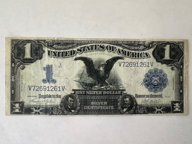 1899 $1 black eagle silver certificate Teehee Burke
