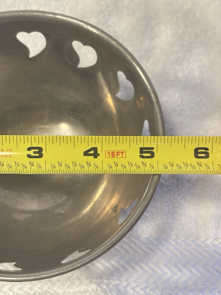 Vintage SILVERPLATED Heart Shape cut out Footed Nut/Candy/Decor Bowl-India