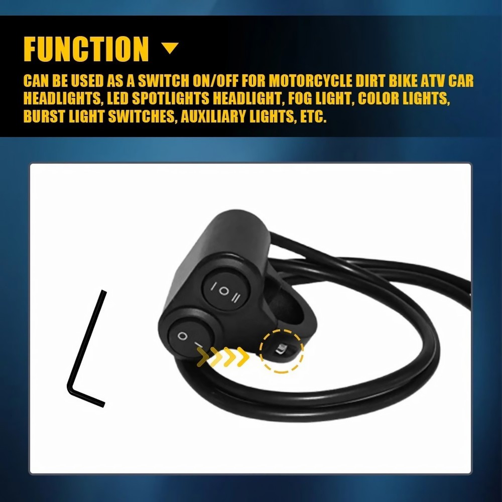Motorcycle Handlebar 7/8" Dual Button On Off Switch For Headlight Scooter New