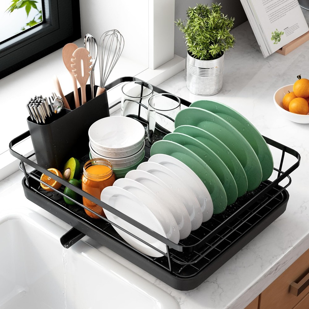 Kitsure Dish Drying Rack- Space-Saving Dish Rack, Dish Racks for Kitchen Coun...