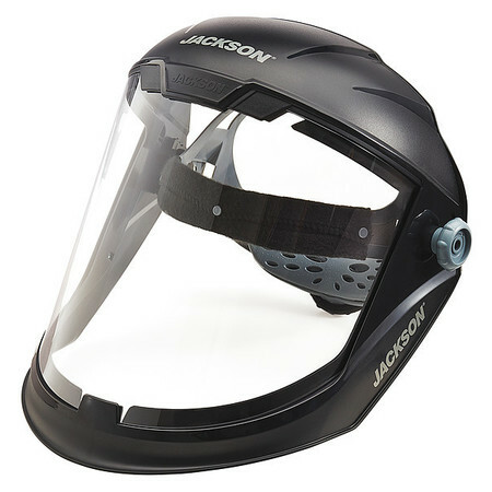Jackson Safety 14200 Maxview Faceshield Assembly, Polycardonate Visor, Clear