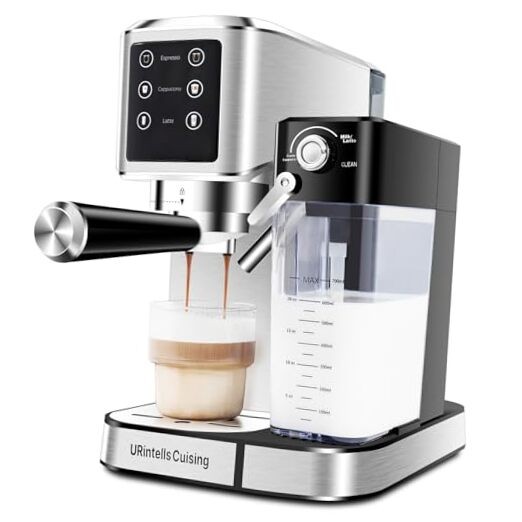 Espresso Machine 20 Bar, Touchscreen Espresso Maker with Automatic Milk Silver