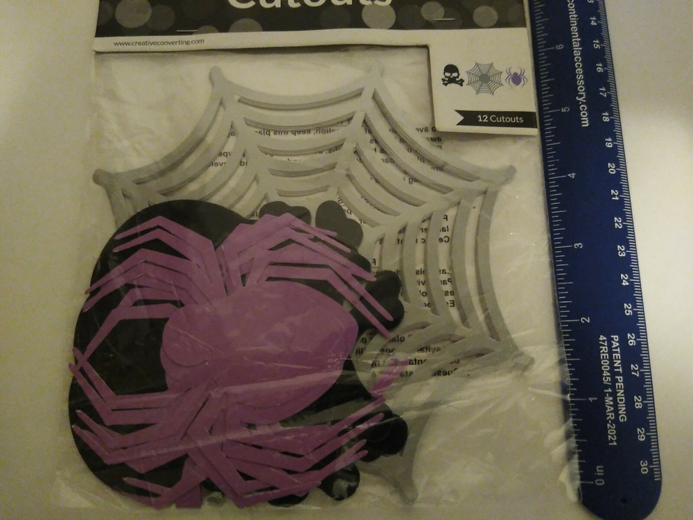 12 Halloween Cutouts Skull,Web and Spider.