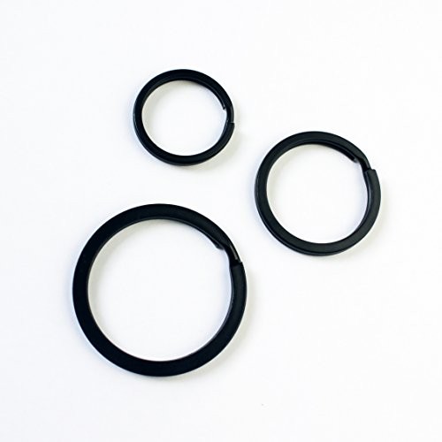 Matte Black Key Chain Rings 36pc, Assorted Sizes