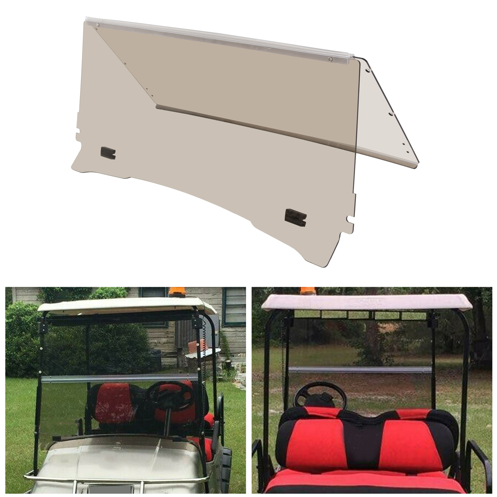 Folding Golf Cart Tinted Windshield Windscreen For EZGO TXT 1994-2013 2014