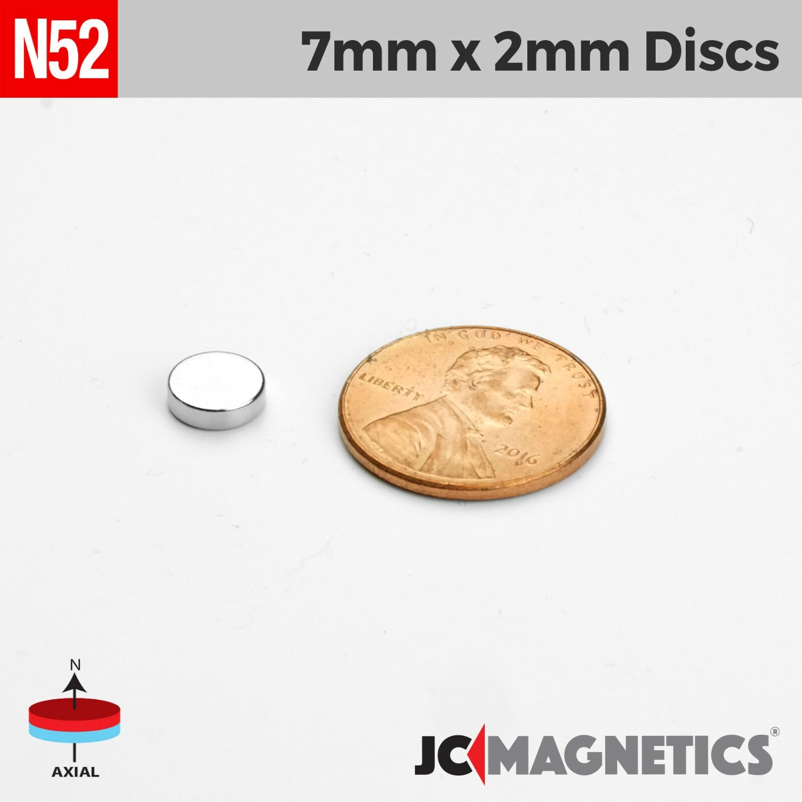7mm x 2mm 9/32" x 5/64 N52 Strong Round Disc Rare Earth Neodymium Magnet 7x2mm