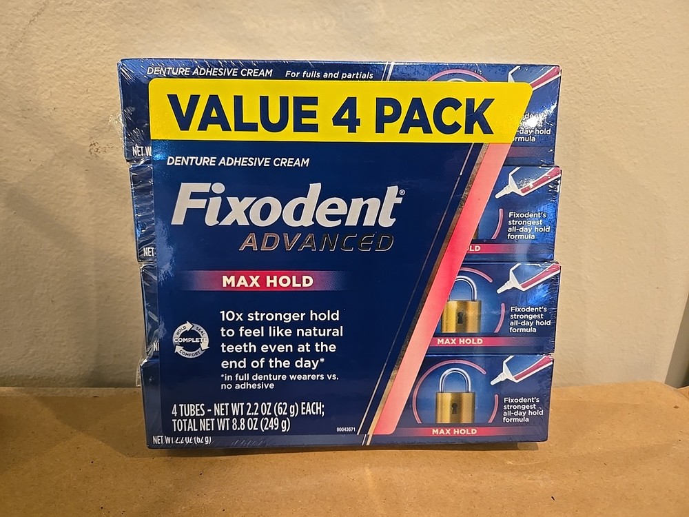 Fixodent Advanced Max Hold Denture Adhesive (2.2 oz., 4 pk.)