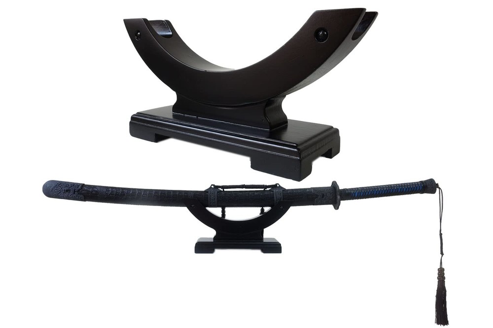 Solid Wood One-Layer Desktop Samurai Sword Hanger Display Holder, for Katana,...