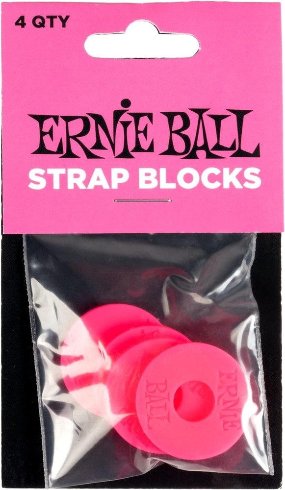 Universal Fit Guitar Strap Locks - 4-Pack Pink Silicone, Secure Connection