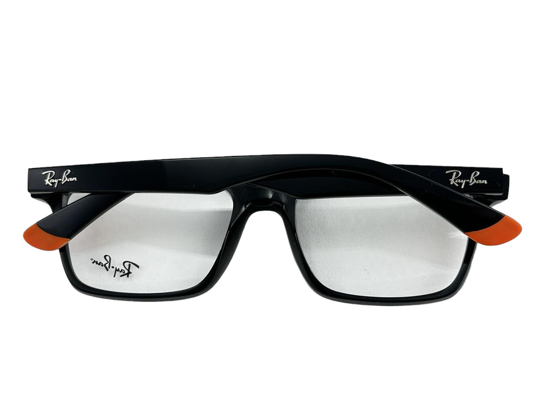 Ray Ban NEW Black Square Fashion Frames 55-17-145 Eyeglasses RX7025 Demo Lens