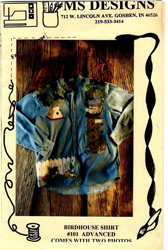 Birdhouse Shirt Applique Pattern by MS Designs 101