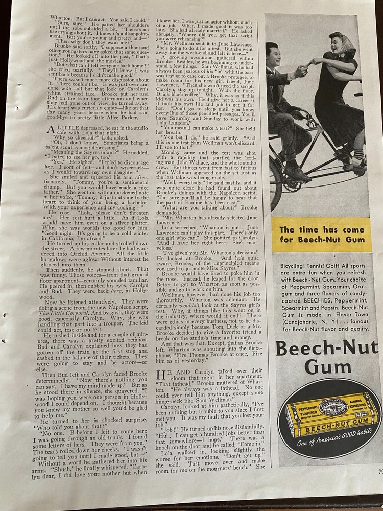 Beech Nut Gum, Vintage Print Ad, a