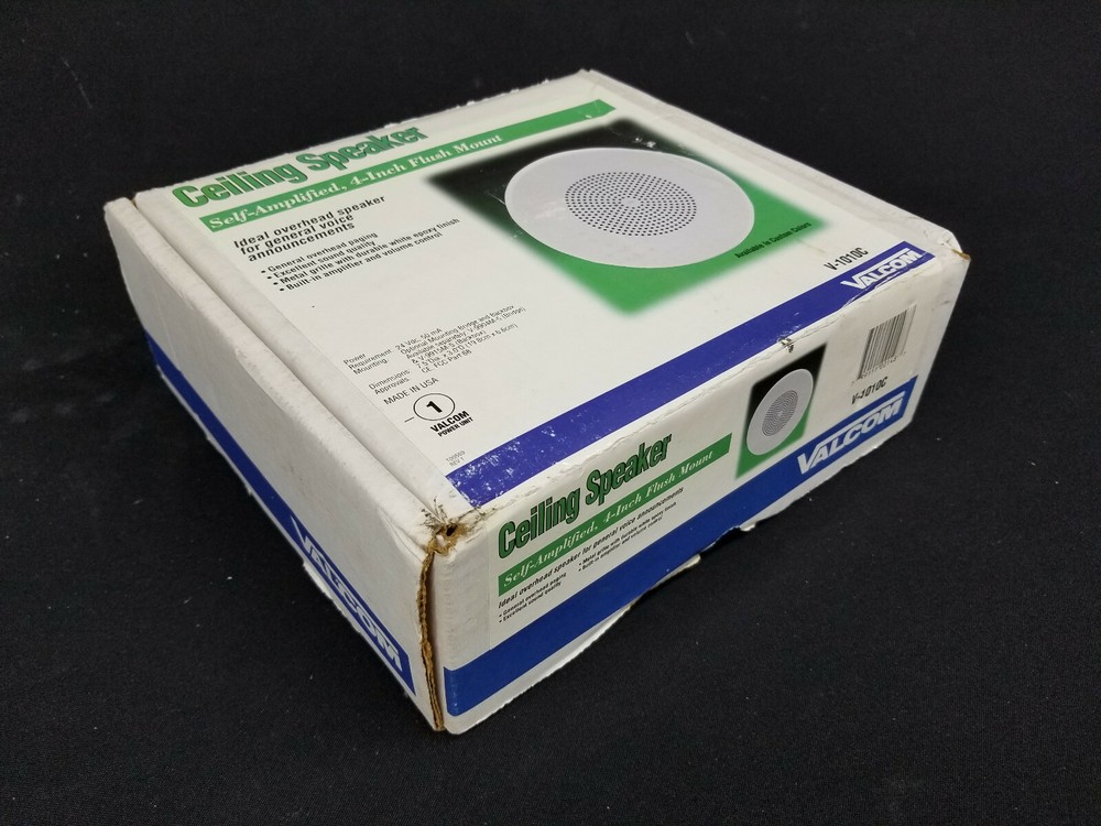 NEW! ~ Valcom V-1010C 4" Self Amplified Flush Mount Ceiling Speaker